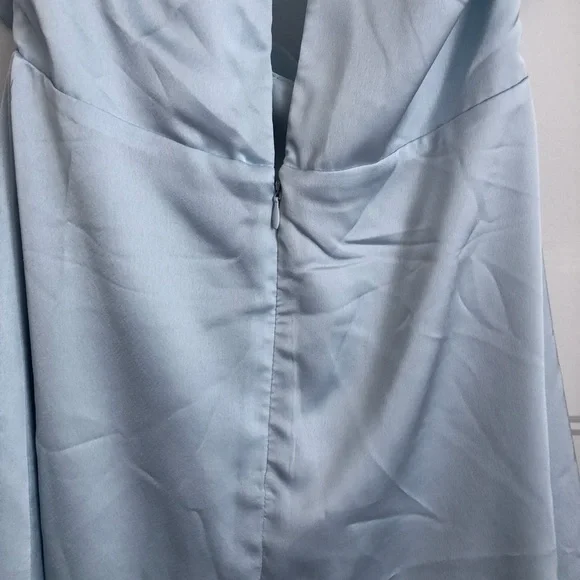 DYNAMITE Ruffled Hem Blue Dress - Picture 7 of 8